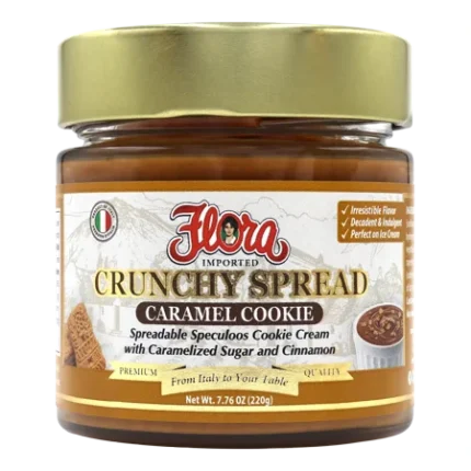 flora fine foods caramel cookie crunchy spread