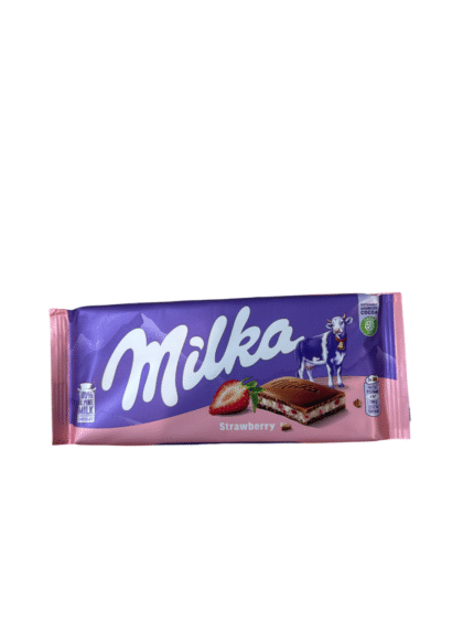 milka milka strawberry chocolate bar