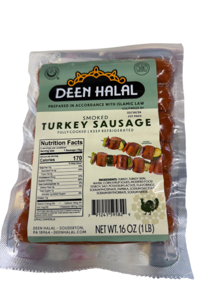 deen halal smoked turkey sausage 1lb