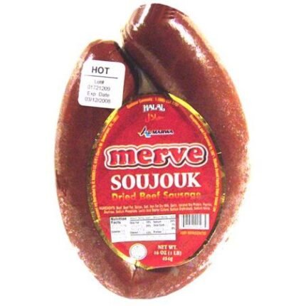 merve merve hot beef soujouk 1lb (halal)