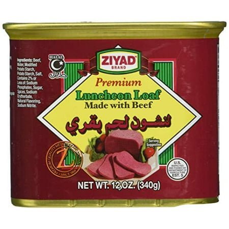ziyad ziyad luncheon halal loaf meat, beef, 12 ounce ziyad ziyad luncheon halal loaf meat, beef, 12 ounce