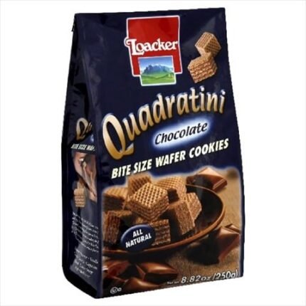 loacker chocolate bite size wafer cookies, chocolate